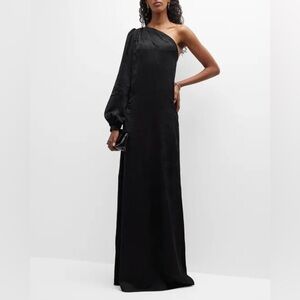 Johanna Ortiz | Paradise Found Jacquard One-Shoulder Black Maxi Dress - Size 2